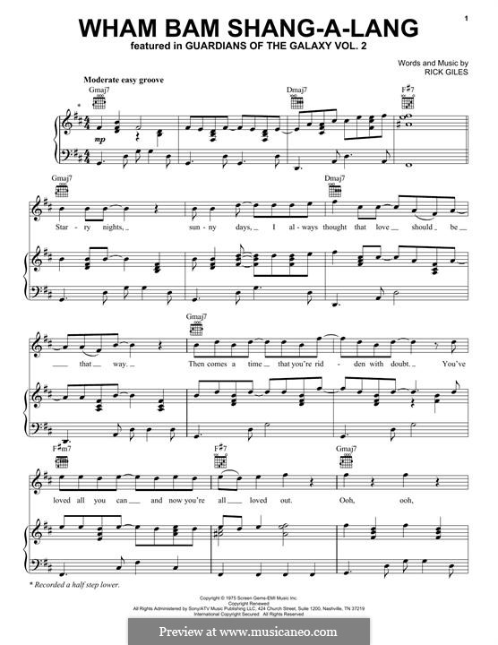 Wham Bam Shang-A-Lang: For voice and piano (or guitar) by Rick Giles