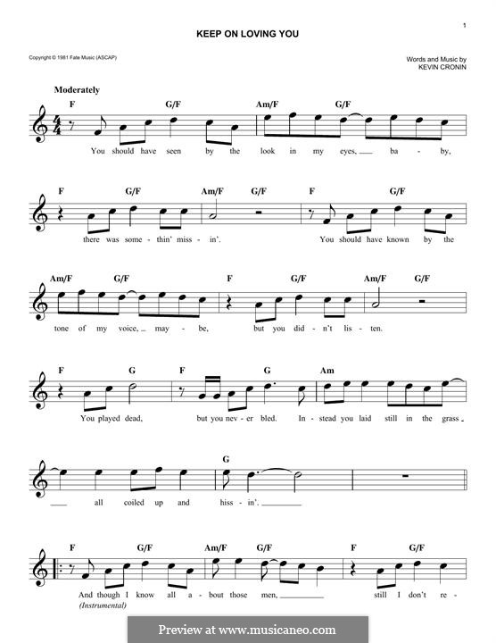 Keep on Loving You (REO Speedwagon): Melody line by Kevin Cronin