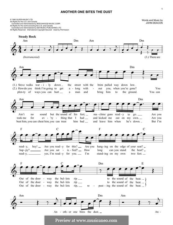 Another One Bites The Dust - Queen - Drum Sheet Music