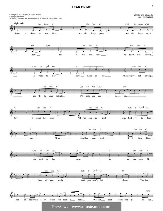 Vocal version: Melody line by Bill Withers