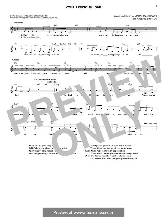 Your Precious Love (Marvin Gaye & Tammi Terrell): Melody line by Nicholas Ashford, Valerie Simpson