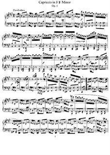 Capriccio in F Sharp Minor, Op.5: For piano by Felix Mendelssohn-Bartholdy