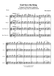 God Save the King: For flute quartet by folklore