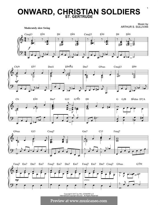 Onward, Christian Soldiers: For piano by Arthur Seymour Sullivan