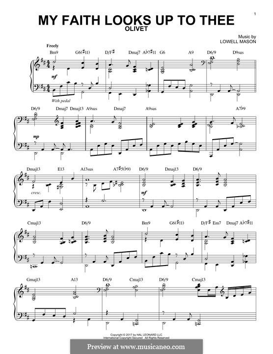 My Faith Looks Up to Thee: For piano (jazz version) by Lowell Mason