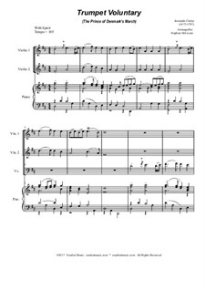 Prince of Denmark's March (Trumpet Voluntary): For string trio - piano accompaniment by Jeremiah Clarke