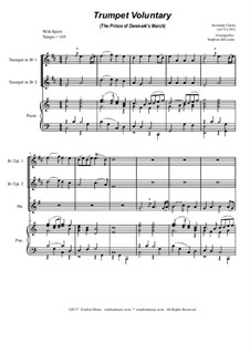 Prince of Denmark's March (Trumpet Voluntary): For brass trio - piano accompaniment by Jeremiah Clarke