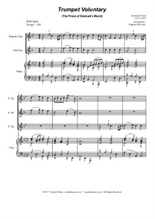 Prince of Denmark's March (Trumpet Voluntary): For saxophone trio - piano accompaniment by Jeremiah Clarke