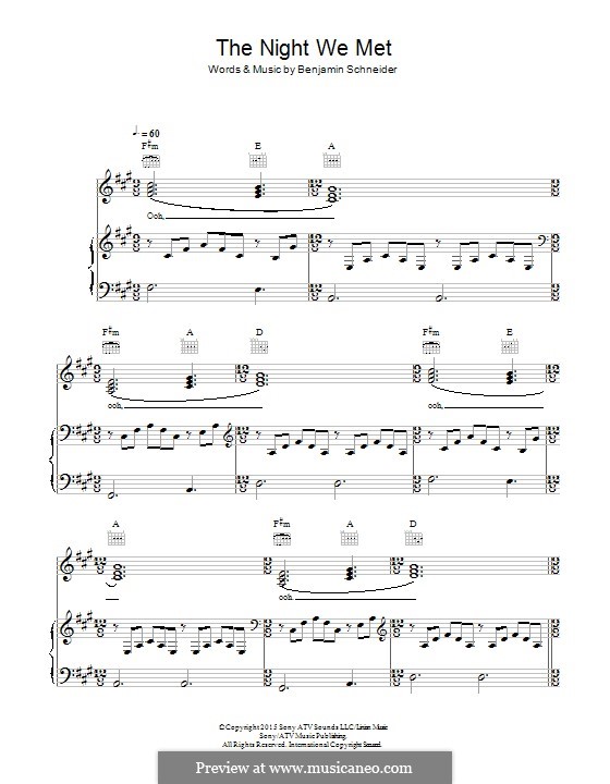 The Night We Met From 13 Reasons Why By B Schneider On Musicaneo lyrics and chords