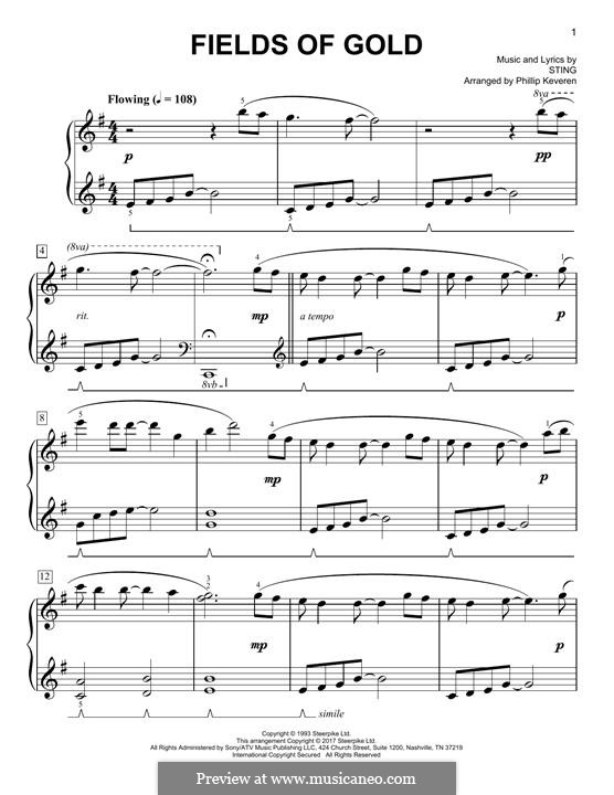 Fields of Gold: For piano (classical version) by Sting