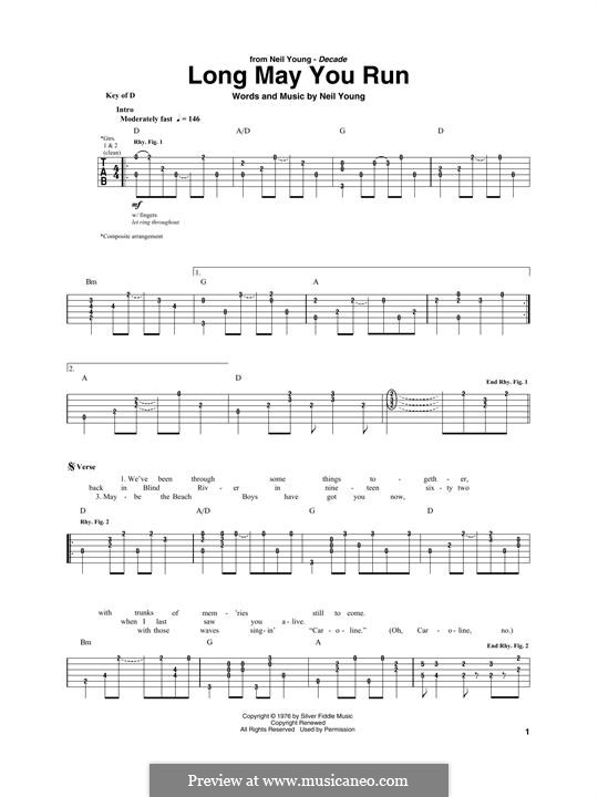 Long May You Run: For guitar with tab by Neil Young