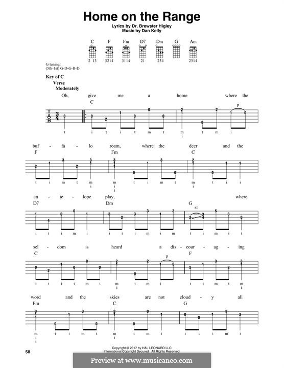 Home on the Range: For banjo by Daniel E. Kelley