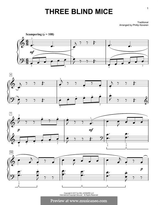 Three Blind Mice: For piano by folklore