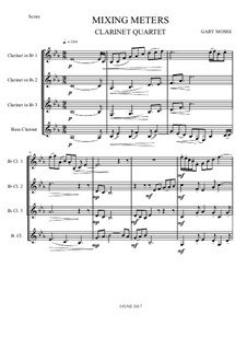 Mixing Meters – Clarinet quartet: Mixing Meters – Clarinet quartet by Gary Mosse