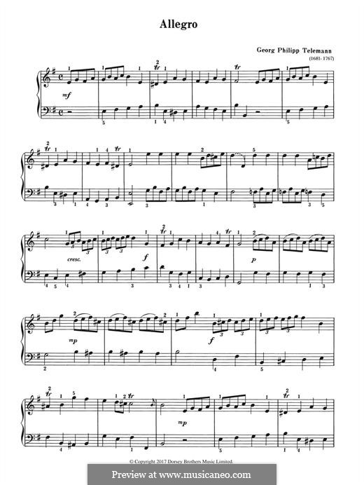 Allegro in e minor: Allegro in e minor by Georg Philipp Telemann