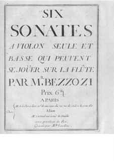 Six Sonatas for Violin and Basso Continuo: Six Sonatas for Violin and Basso Continuo by Alessandro Besozzi