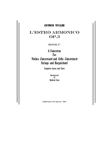 Twelve Concertos: No.1-6 – score, parts by Antonio Vivaldi