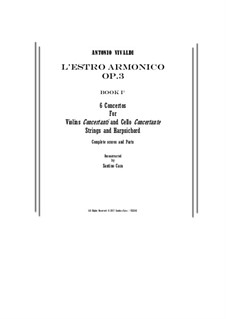 Twelve Concertos: No.1-6 – score, parts by Antonio Vivaldi