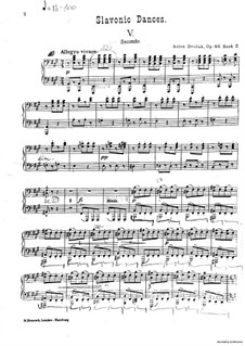 No.5 Skočná: For piano four hands – second part by Antonín Dvořák