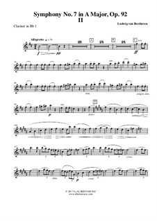Movement II: Clarinet in Bb 1 (transposed part) by Ludwig van Beethoven