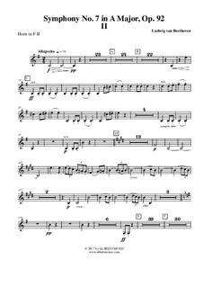 Movement II: Horn in F 2 (transposed part) by Ludwig van Beethoven