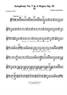 Movement II: Trumpet in Bb 2 (transposed part) by Ludwig van Beethoven