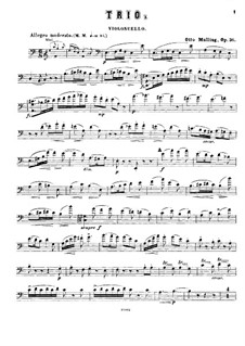 Piano Trio, Op.36: Cello part by Otto Malling