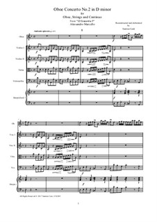 Concerto for Oboe and Stings in D Minor, Op.2: Score and parts, AmCS2245 by Alessandro Marcello