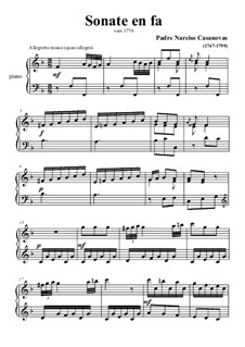 Keyboard Sonata in F major: Keyboard Sonata in F major by Narciso Casanovas