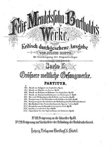 Festgesang an die Künstler, Op.68: For male choir and brass instruments by Felix Mendelssohn-Bartholdy