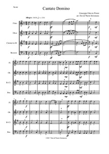 Cantate Domino: For wind quartet by Giuseppe Pitoni