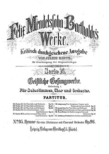 Hymn, Op.96: For alto, choir and orchestra by Felix Mendelssohn-Bartholdy