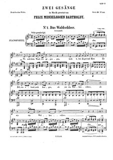 Two Songs, WoO 17: Piano-vocal score by Felix Mendelssohn-Bartholdy