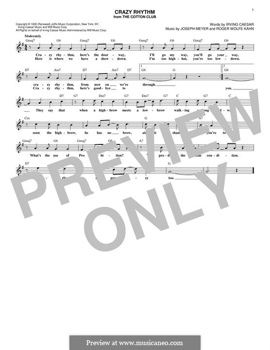 Crazy Rhythm (Chet Baker): Melody line by Joseph Meyer, Roger Wolfe Kahn