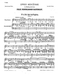 Two Songs, WoO 17: German text by Felix Mendelssohn-Bartholdy