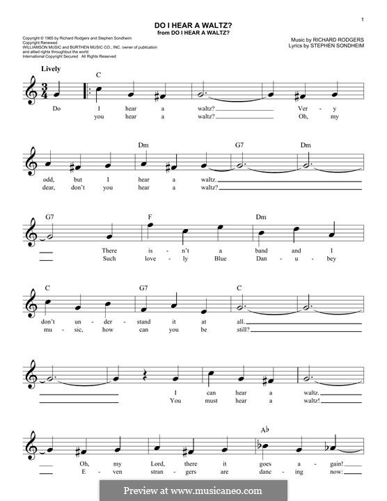 Do I Hear a Waltz?: Melody line by Richard Rodgers