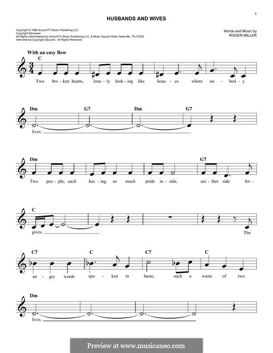 Husbands and Wives by R. Miller sheet music on MusicaNeo