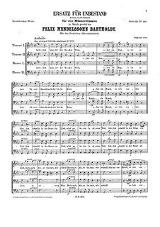 Ersatz für Unbestand, WoO 8: Für Klavier by Felix Mendelssohn-Bartholdy