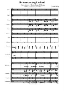 Introduction and the Lion's Royal March: For large ensemble – full score by Camille Saint-Saëns