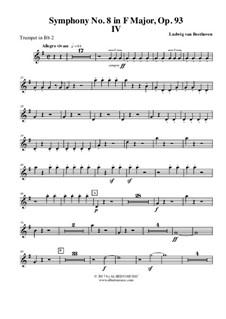 Movement IV: Trumpet in Bb 2 (transposed part) by Ludwig van Beethoven