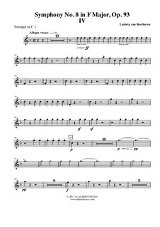 Movement IV: Trumpet in C 1 (transposed part) by Ludwig van Beethoven