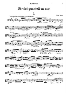 String Quartet No.1 in F Sharp Minor: Viola part by Felix Mottl