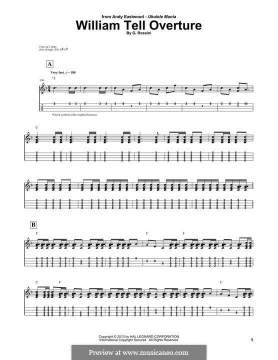Overture (Printable Scores): For guitar by Gioacchino Rossini