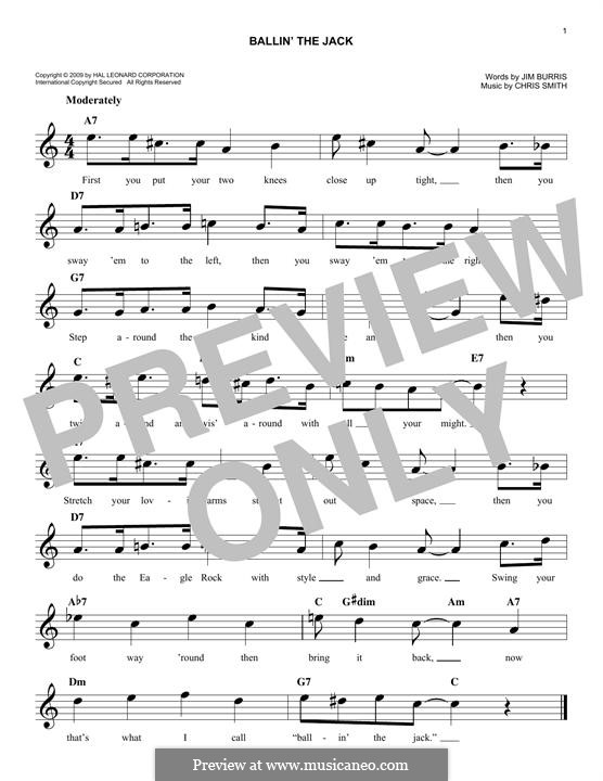Ballin' the Jack by C. Smith sheet music on MusicaNeo