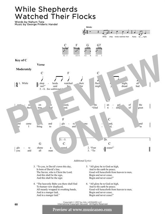 While Shepherds Watched Their Flocks: For guitar by Georg Friedrich Händel