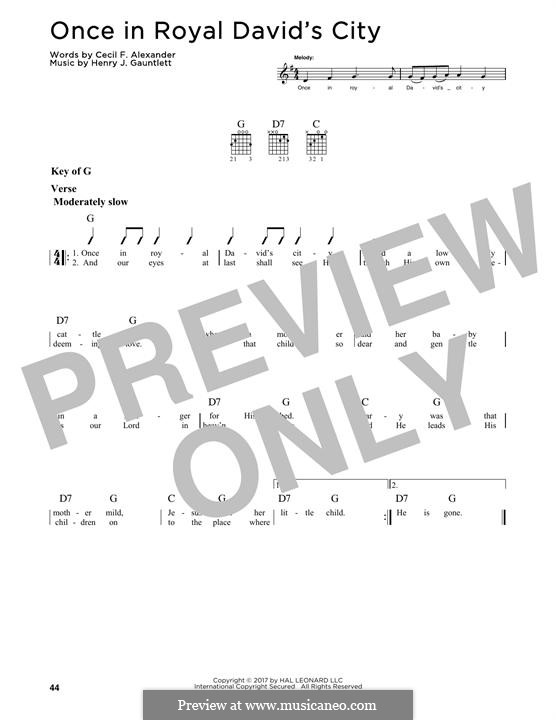 Once in Royal David's City (Printable scores): For guitar by Henry John Gauntlett