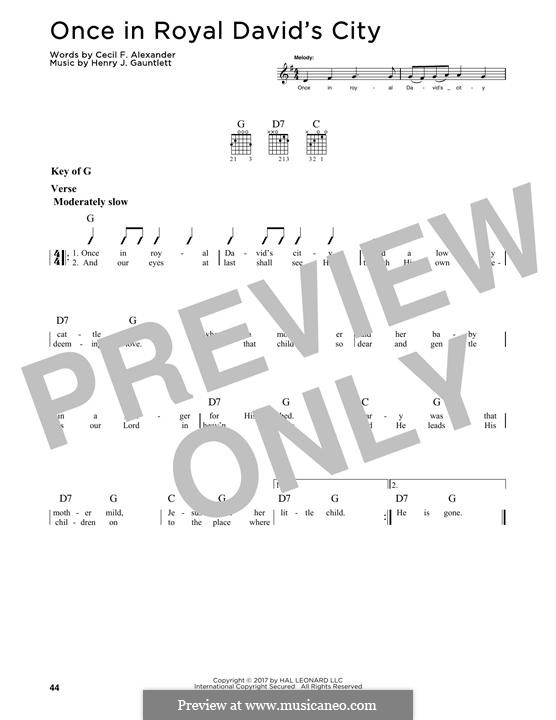 Once in Royal David's City (Printable scores): For guitar by Henry John Gauntlett