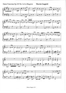 Danza Venezianas, Op.105: Danza Veneziana No.4 in La Maggiore by Marzia Gaggioli
