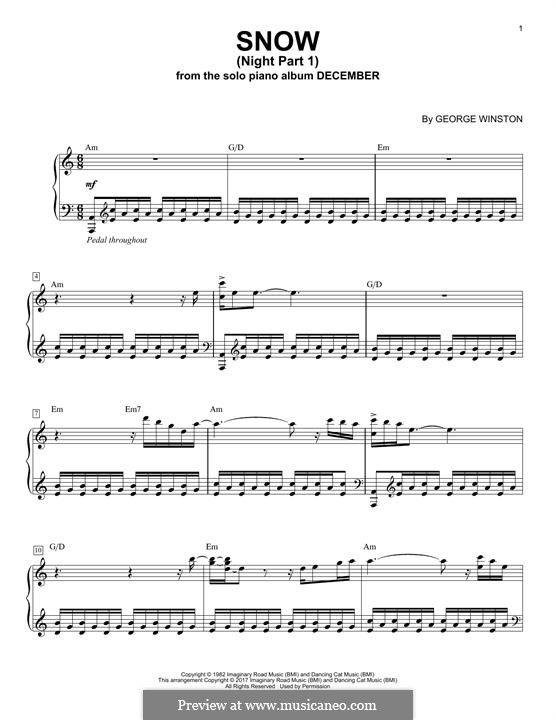 Snow (Night Part 1): For piano by George Winston