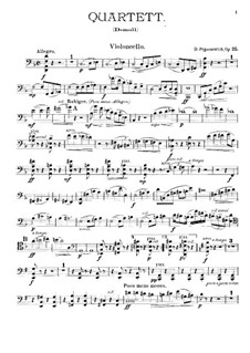Piano Quartet in D Minor, Op.25: Cello part by Dora Pejačević